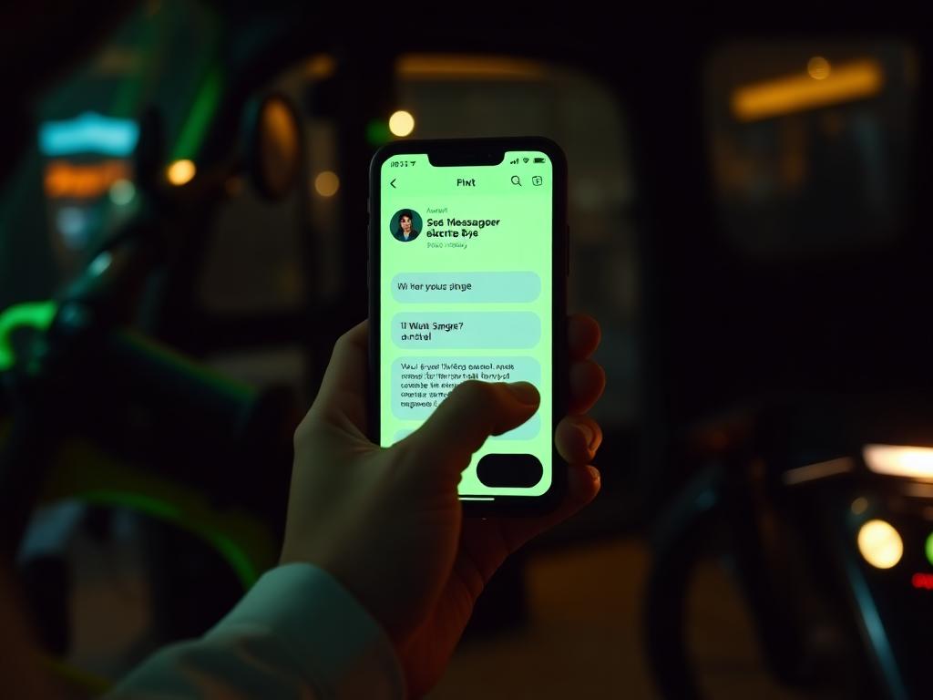 Kontakt z S&S Ride przez telefon przy elektrycznym motocyklu