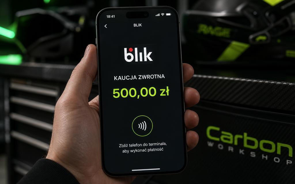 Płatność kaucji zwrotnej BLIK w złotówkach na telefonie