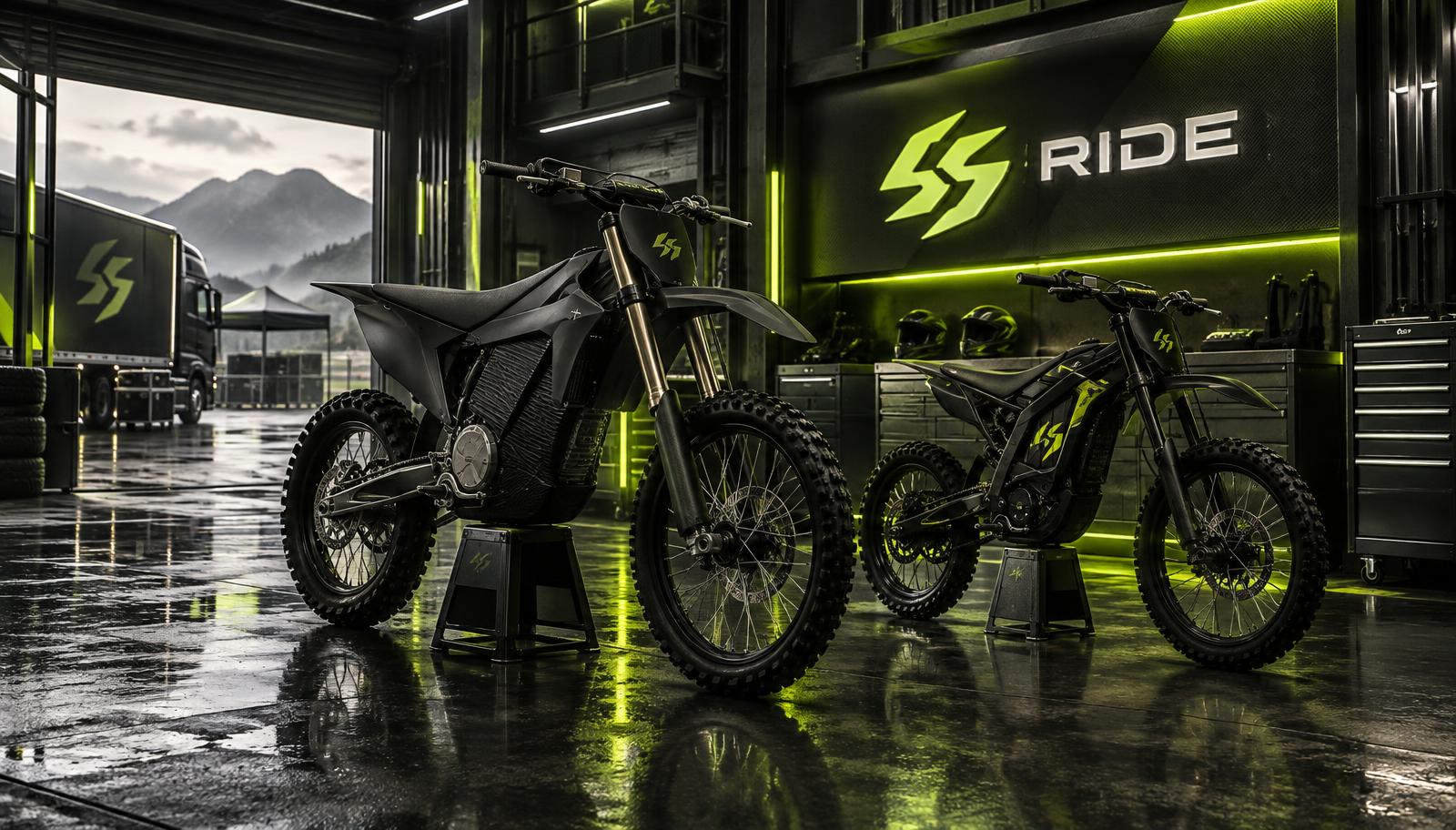 Elektryczne crossy S&S Ride w warsztacie premium